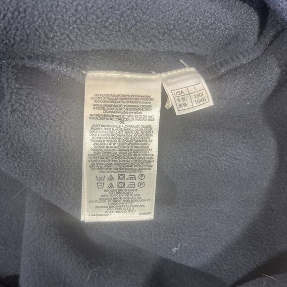 Brooks Brothers Mens Large Green Navy Quarter 1/4 Zip Pullover Fleece Shirt - Picture 5 of 6